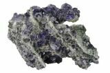 Purple Cuboctahedral Fluorite Crystals on Quartz - China #163251-2